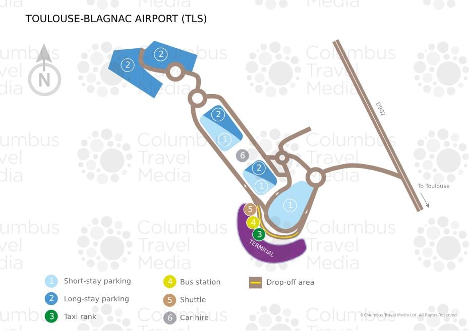 מפה של טולוז blagnac airport